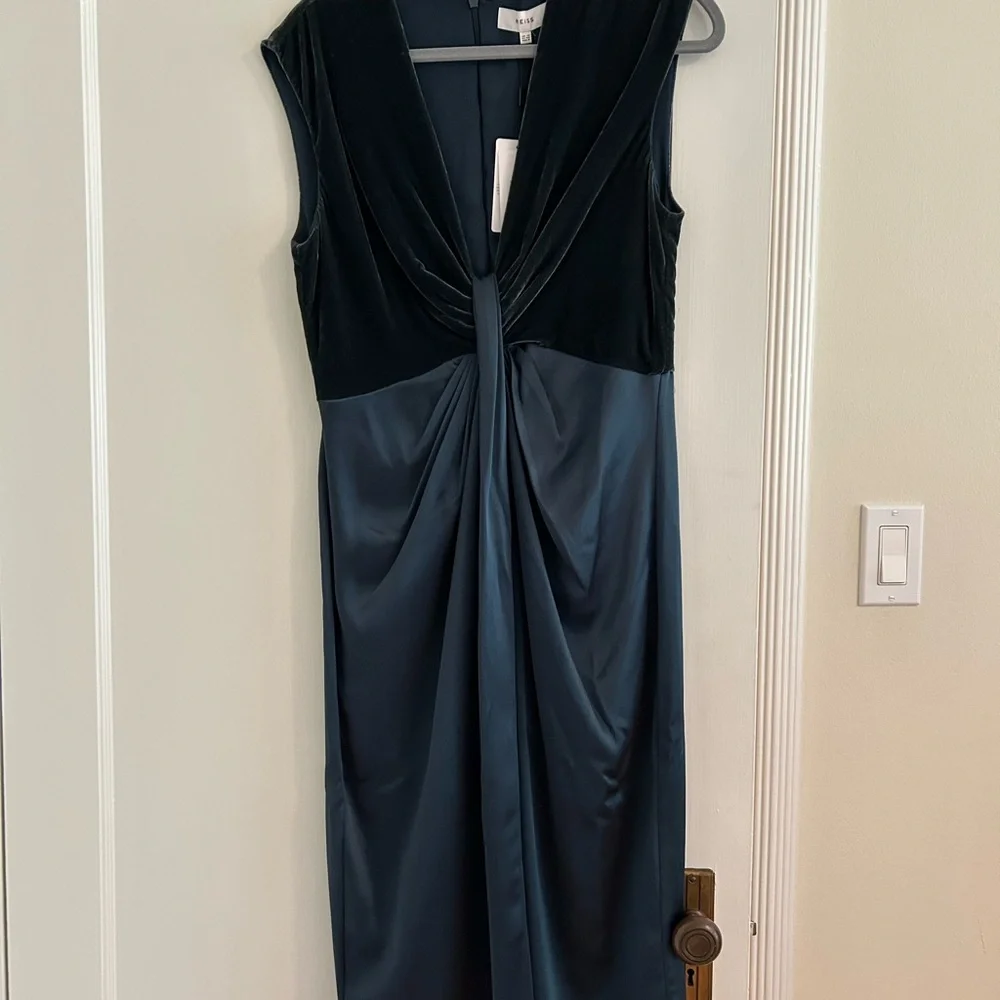 Reiss Black and Gray Midi Dress - Picture 1 of 6